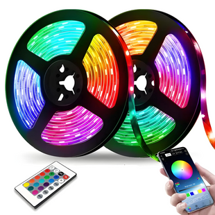 Светодиодная лента 5V USB LED 5050 BLUETOOTH RGB комплект 5 метров, разноцветная (управление через телефон)
