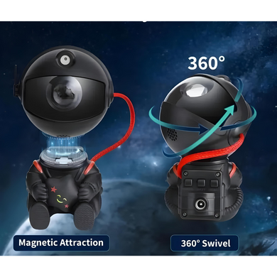 Проектор звездного неба, ночник лазерный на пульту BLACK Astro Star Mini - Космонавт (Cветильник LED ночник)