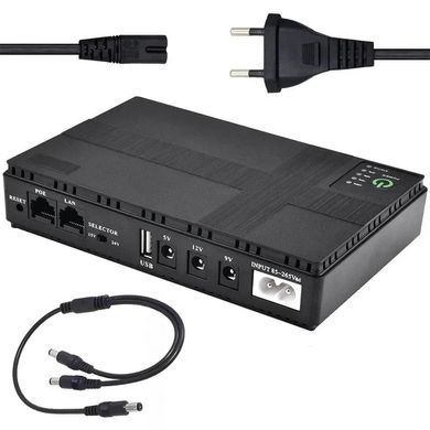 Мини-ИБП RouterGuard DC1018P 10400 мАч 5В/9В/12В UPS для роутера и сети без перебоев