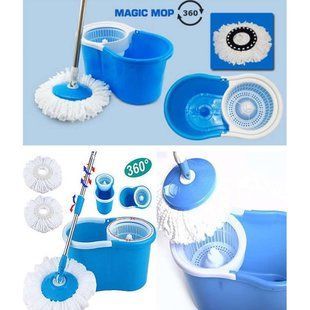 Швабра-лентяйка с турбо отжимом и ведром Spin MOP 360&deg; с круглой насадкой