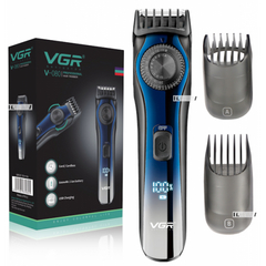 Машинка для стрижки волос VGR V-080 аккумуляторная с LED дисплеем (2 насадки)