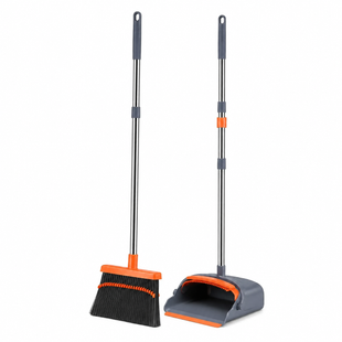 Набор для уборки 2в1 CleanSweep Pro &mdash; веник и совок с самоочисткой, длинные ручки