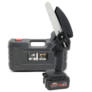 Аккумуляторная цепная мини-пила сучкорез для обрезки деревьев Mini Electric Chainsaw Black 8" 2 АКБ
