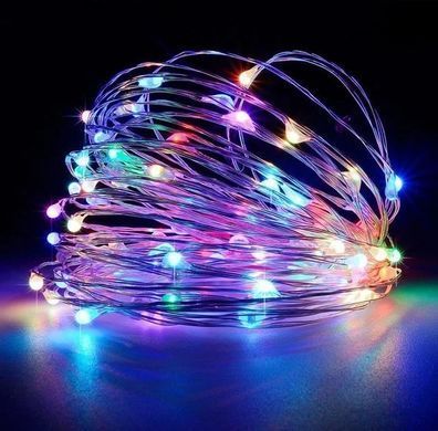 Гирлянда Роса на батарейках RD-302 100 LED 3 м Микс RGB