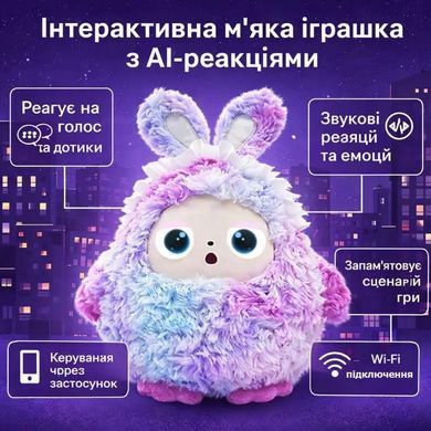 Интерактивная AI игрушка BOBO плюшевая с голосом LED глазами и Wi-Fi 22&times;25 см умный друг