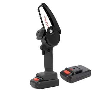 Аккумуляторная цепная мини-пила сучкорез для обрезки деревьев Mini Electric Chainsaw Black 8" 2 АКБ