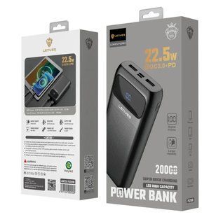 Портативний акумулятор Power bank LENYES PX298D 20000mAh (USB+Type-C+Micro)