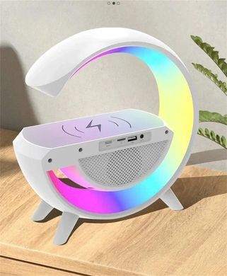 Лампа BT-3401 Smart Light Sound Machine 4 в 1 с Bluetooth колонкой, будильником и беспроводной зарядкой
