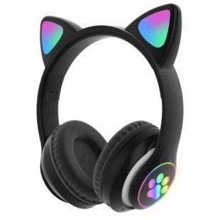 Наушники беспроводные LED с кошачьими ушками VIV-38M ЧЕРНЫЕ и ЗЕЛЁНЫЕ