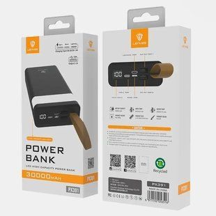 Портативний акумулятор Power bank LENYES PX391 30000mAh (USB+Type-C+Micro)