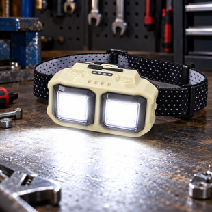 Налобный сенсорный фонарь MotionBeam HX-816, 2 COB, Type-C, 8,5&times;4,5&times;4,5 см