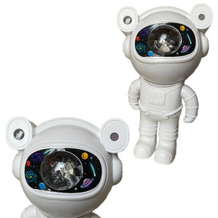 Нічник лазерний зоряного неба та місяця з Bluetooth та пультом ДУ Космонавт Astronaut Projector Light Білий 19,5 см