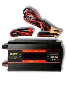Інвертор-перетворювач напруги з 12V на 220V, 3000W (з LCD дисплеєм, 1 розетка, 2 USB)