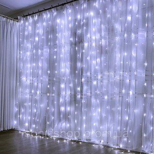Гирлянда водопад 320 LED (RD7154) 3x2м С заглушкой (10x32) Белый (холодный)