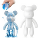 Флюїдний Ведмедик Punk Fluid Bear Bearbrick з фарбами, набір для творчості зроби сам розфарбуй ведмедя DIY 17см