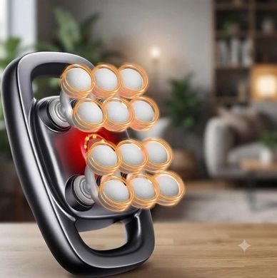 Перкуссионный массажер MuscleWave 12 насадок 30 уровней 3 режима LED дисплей аккумулятор чёрный