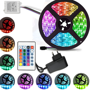 Комплект Светодиодная лента многоцветная 3528 RGB комплект 5м c пультом