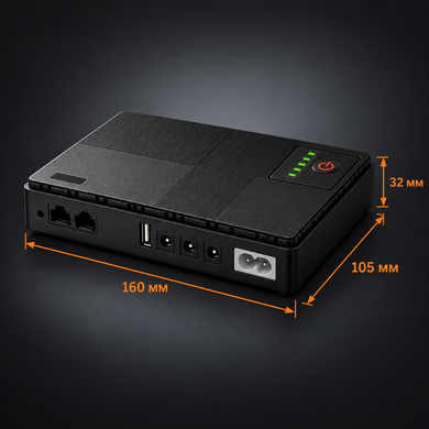 Источник бесперебойного питания Mini DC UPS DC-050P 16800 мА&middot;ч, 36 Вт, 5/9/12 В, USB и PoE, Черный